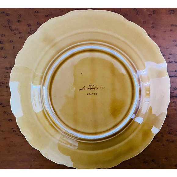 Majolica Plate Sarreguemines France Grape Fruit With Leaves 7.5 Inch - Picture 5 of 6